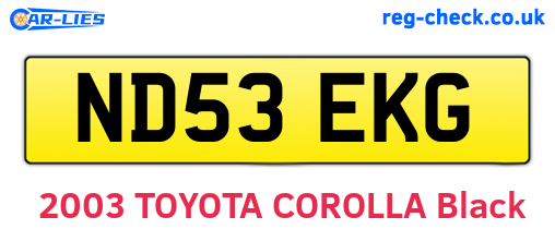 ND53EKG are the vehicle registration plates.