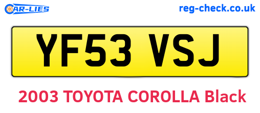 YF53VSJ are the vehicle registration plates.