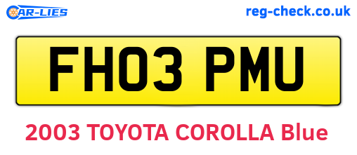 FH03PMU are the vehicle registration plates.