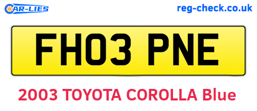 FH03PNE are the vehicle registration plates.