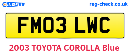 FM03LWC are the vehicle registration plates.