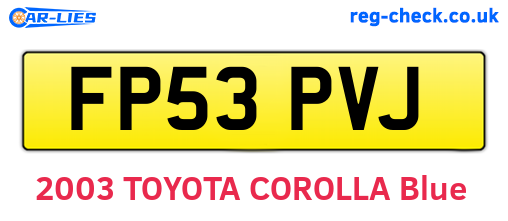 FP53PVJ are the vehicle registration plates.
