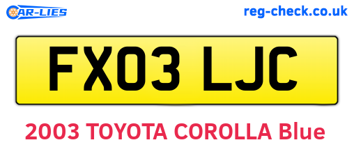 FX03LJC are the vehicle registration plates.