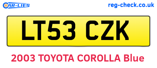 LT53CZK are the vehicle registration plates.