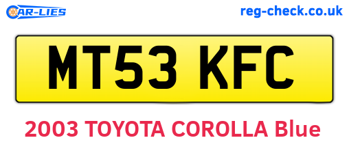 MT53KFC are the vehicle registration plates.