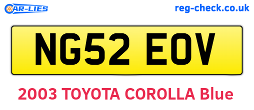 NG52EOV are the vehicle registration plates.