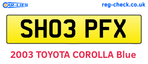 SH03PFX are the vehicle registration plates.