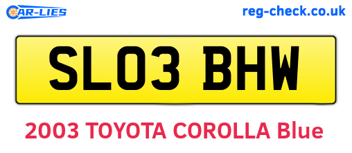 SL03BHW are the vehicle registration plates.