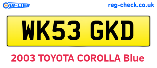 WK53GKD are the vehicle registration plates.