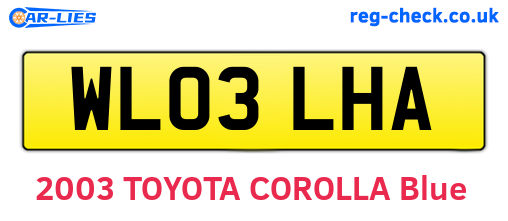 WL03LHA are the vehicle registration plates.