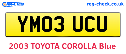 YM03UCU are the vehicle registration plates.