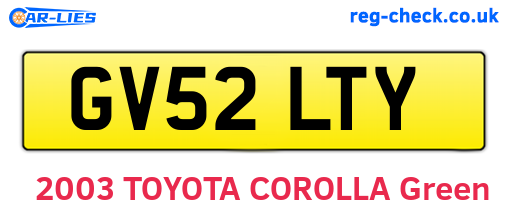 GV52LTY are the vehicle registration plates.