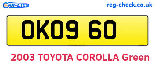 OKO960 are the vehicle registration plates.