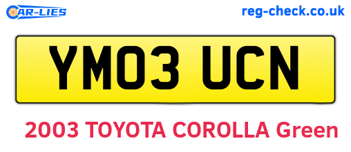 YM03UCN are the vehicle registration plates.