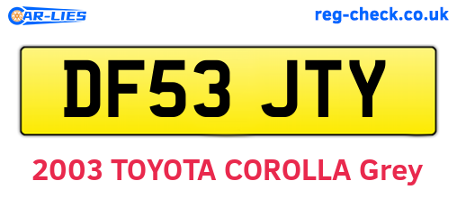 DF53JTY are the vehicle registration plates.