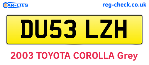 DU53LZH are the vehicle registration plates.