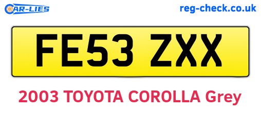 FE53ZXX are the vehicle registration plates.