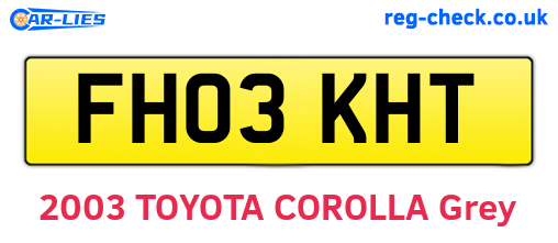 FH03KHT are the vehicle registration plates.