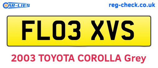 FL03XVS are the vehicle registration plates.