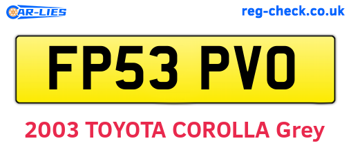 FP53PVO are the vehicle registration plates.