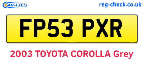 FP53PXR are the vehicle registration plates.