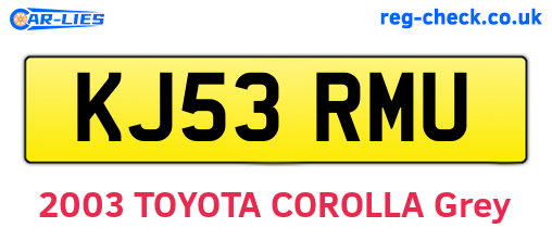 KJ53RMU are the vehicle registration plates.