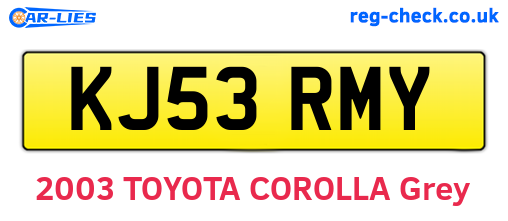 KJ53RMY are the vehicle registration plates.