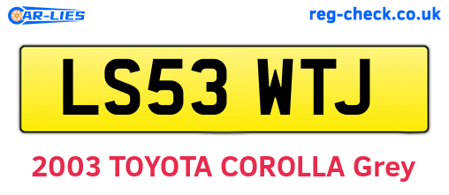 LS53WTJ are the vehicle registration plates.