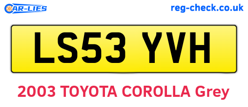 LS53YVH are the vehicle registration plates.