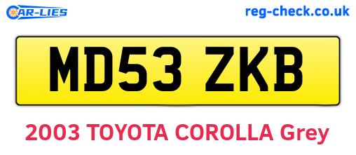 MD53ZKB are the vehicle registration plates.