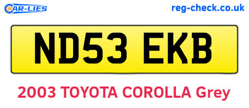 ND53EKB are the vehicle registration plates.