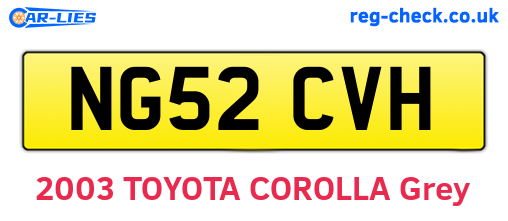 NG52CVH are the vehicle registration plates.