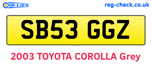 SB53GGZ are the vehicle registration plates.