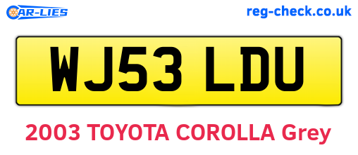 WJ53LDU are the vehicle registration plates.