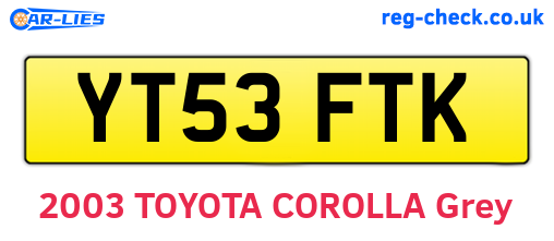 YT53FTK are the vehicle registration plates.