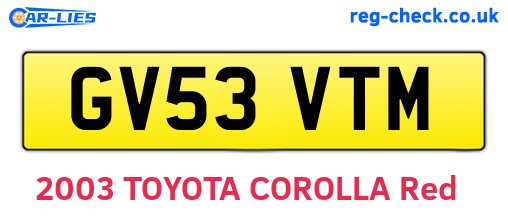 GV53VTM are the vehicle registration plates.