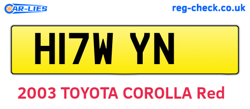 H17WYN are the vehicle registration plates.