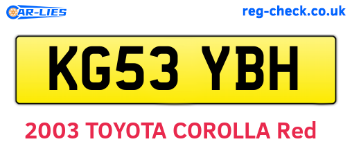 KG53YBH are the vehicle registration plates.