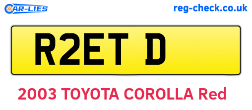 R2ETD are the vehicle registration plates.