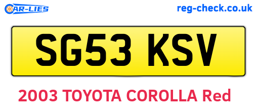 SG53KSV are the vehicle registration plates.