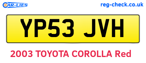 YP53JVH are the vehicle registration plates.
