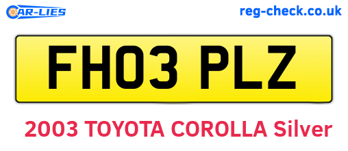 FH03PLZ are the vehicle registration plates.