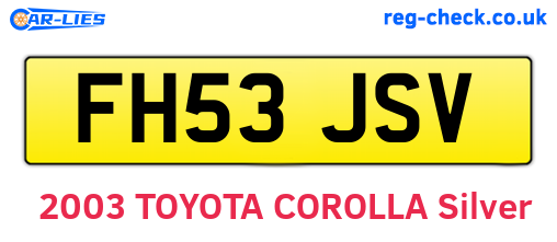 FH53JSV are the vehicle registration plates.