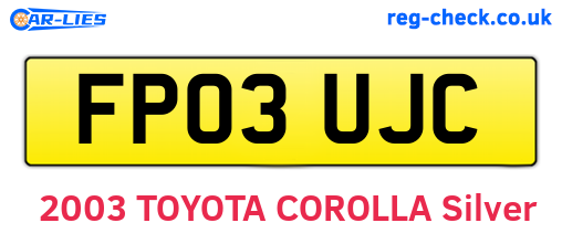 FP03UJC are the vehicle registration plates.