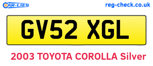 GV52XGL are the vehicle registration plates.