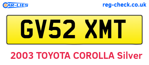 GV52XMT are the vehicle registration plates.