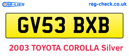 GV53BXB are the vehicle registration plates.