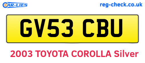 GV53CBU are the vehicle registration plates.