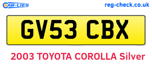 GV53CBX are the vehicle registration plates.