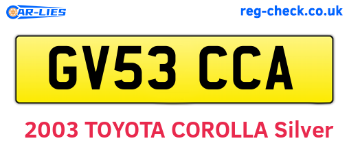 GV53CCA are the vehicle registration plates.